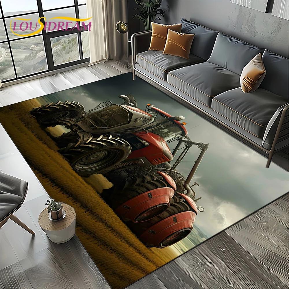 Retro Truck 3D Tractor Car 27 Style Carpet Rug for Living Room Bedroom Home Sofa Decoration,Kid Area Rug Non-slip Floor Mat Gift