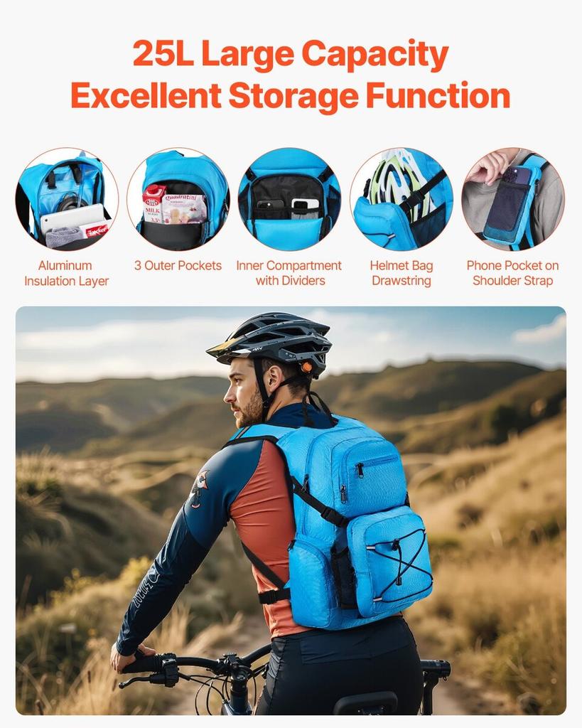 Hydration Pack Backpack 2L TPU Water Bladder Biking Hiking Running Camping