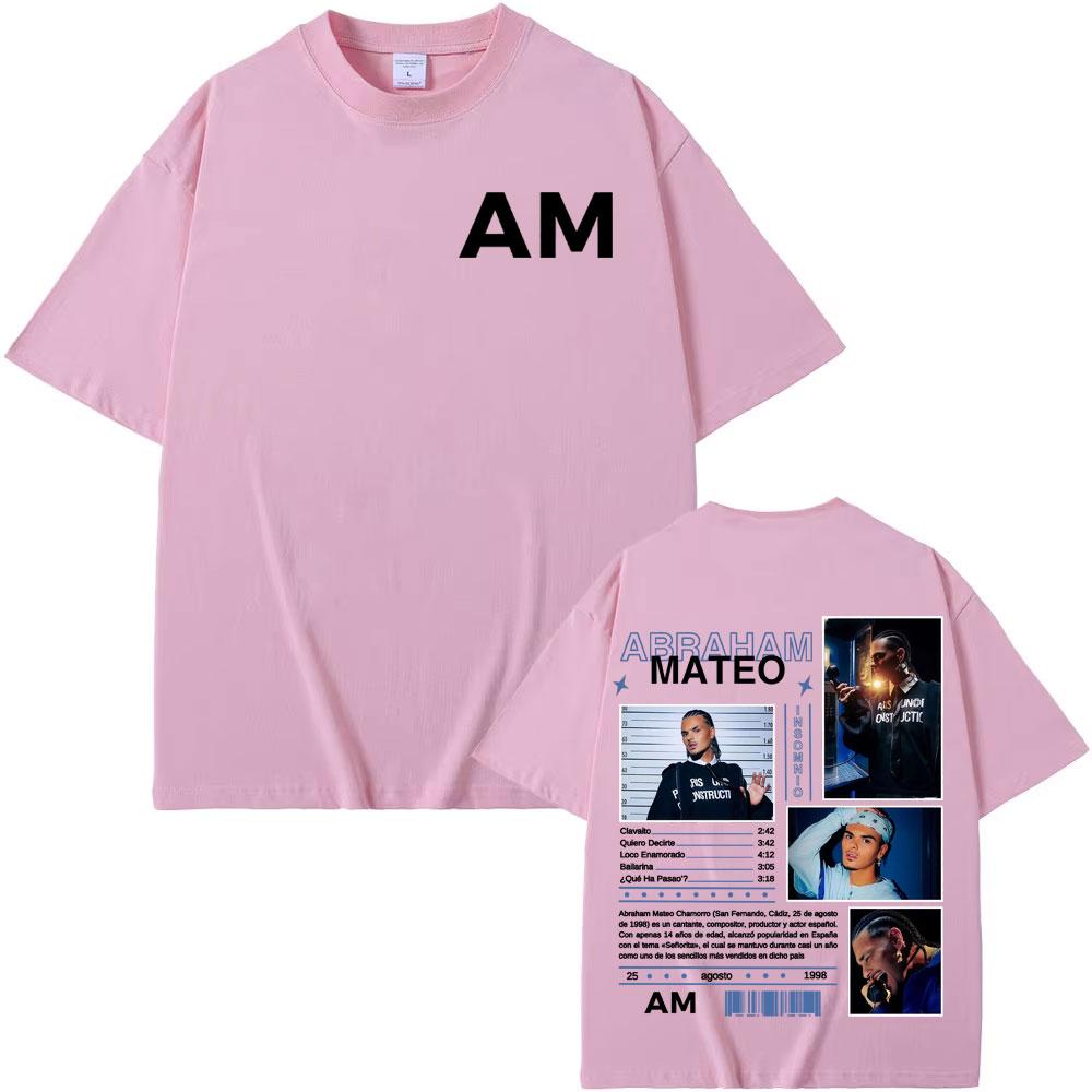 Abraham Mateo Double Sided Print T Shirt Unisex Unisex Latin Singer Tracklist Vintage Oversized Short Sleeve Hip Hop Graphic Tee