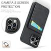 FIERRE SHANN For iPhone 16 Pro Max Case Card Holder Kickstand Leather RFID Blocking Back Cover