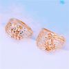 Purple Gold Wide Version Shiny Hollow Ring Fashionable Rose Gold Plated Gold Live Ring