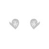 S925 Sterling Silver V-Shaped High Carbon Stone Heart & Pear-Shaped Stud Earrings for Women's Simple European & American Style