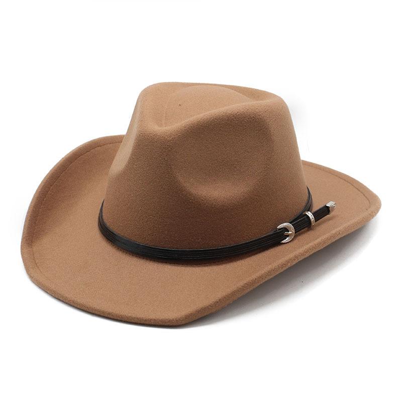 British Felt Hat Retro Top Hat Woolen Men'S And Women'S Western Cowboy Hat, Felt Hat