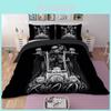 Timeless Skull Duvet Set Quilt Cover Bedding With Classic Black And White Appeal
