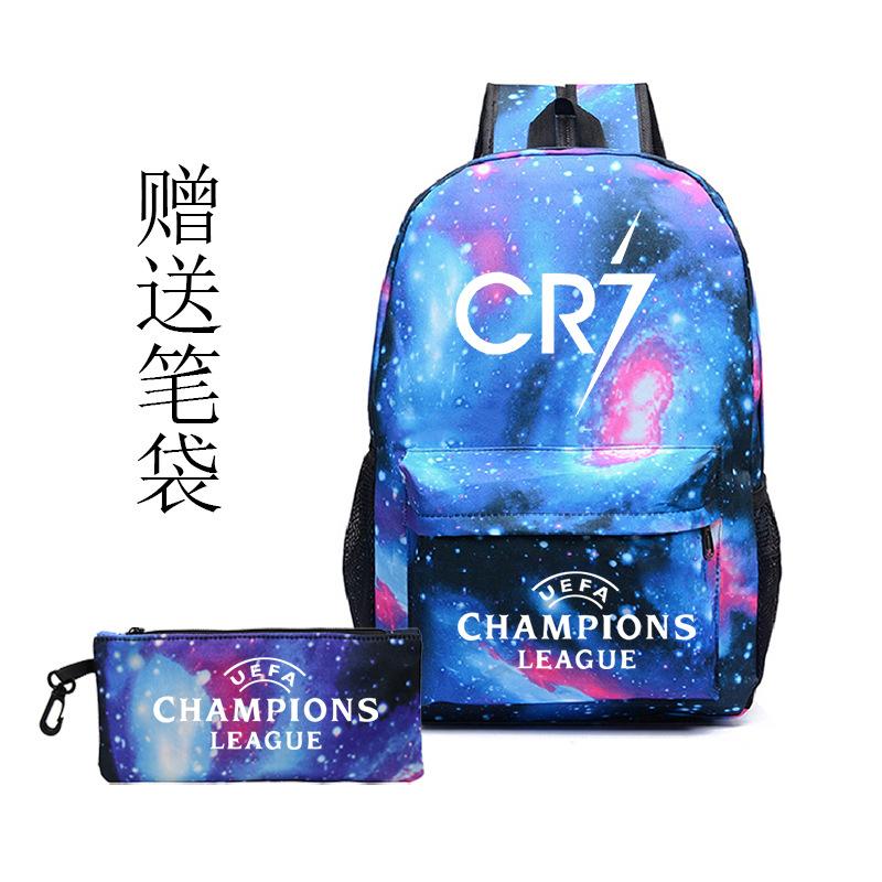 Football Printed Student Backpack Multifunctional Usb Interface Large Capacity Leisure Travel Backpack