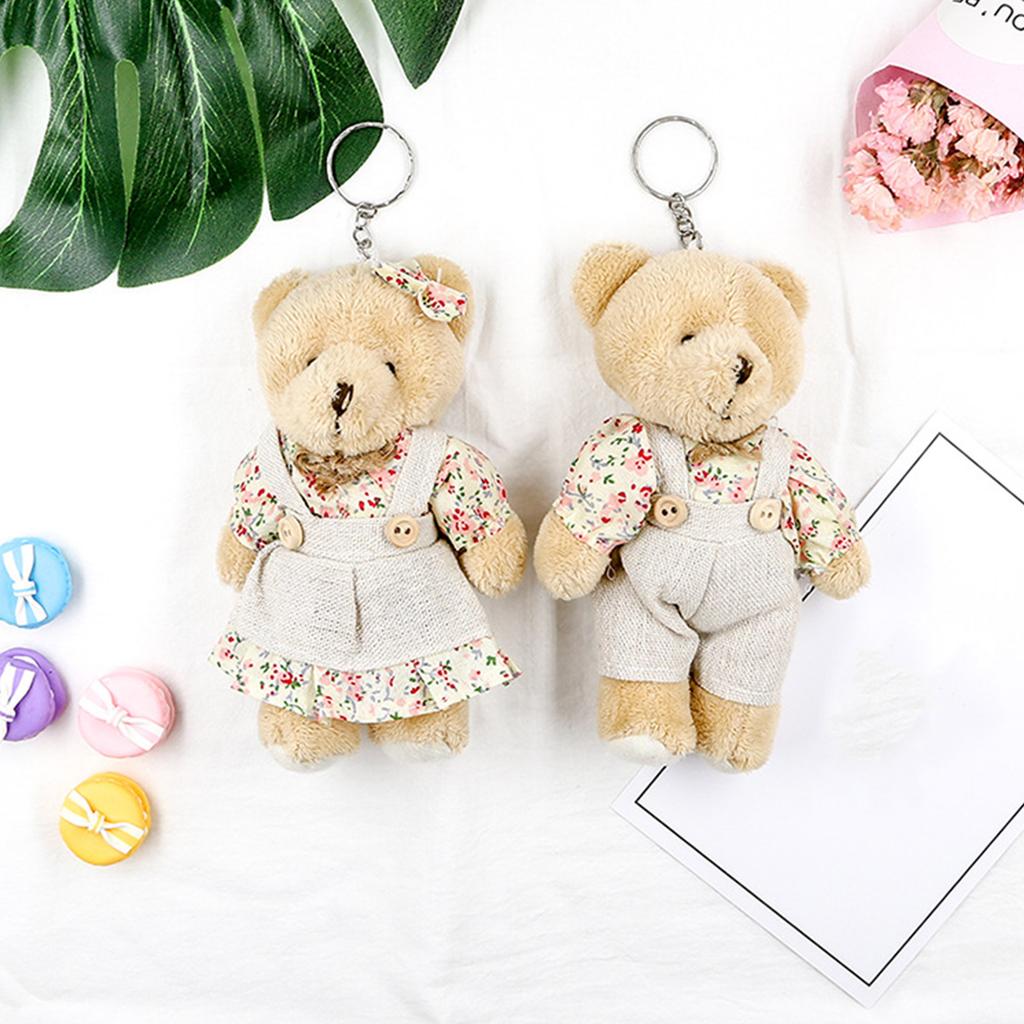 Bear Keychain Tiny Plush-Bear Keyring Party Favor Decorations for Boy Girl Wedding Birthday Keyring Funny Key-Holder