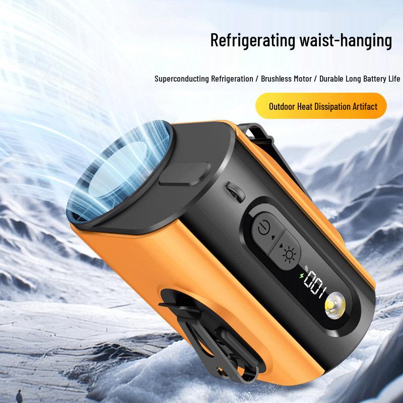 

2026 Mini High-Speed Cooling Waist Fan: Portable Outdoor Ice Pack Relief 91x79x97