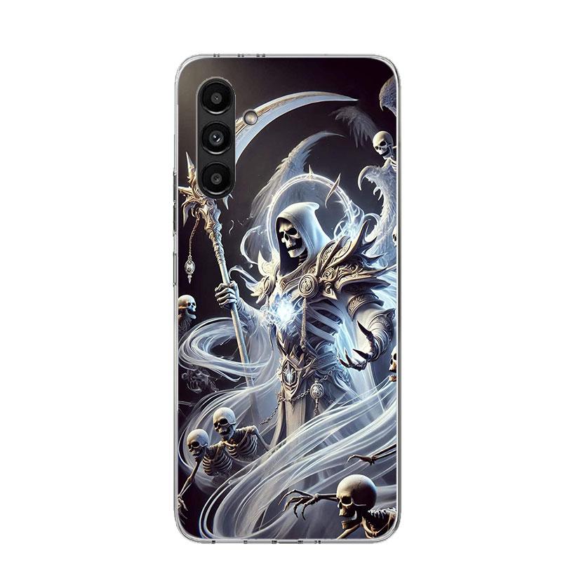 Pouzdro na telefon Smrt Smrťák Lebka Kosa Pro Samsung Galaxy A17 A16 A14 A15 A13 A57 A56 A54 A55 A53 A37 A36 A34 A35 A33 A26 A24