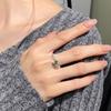 S925 Silberring Damen Lorbeerzweig Natürlicher Kristallstein Offener Mund Hand Schmuck Weißgold plattiert Nischen Design Sinn Tägliche Schmuckstücke Geschenk