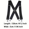 Heavy Duty Big Size Suspenders for Men Work Outdoor 2 Inch Wide X Back 4 Strong Clips Adjustable Elastic Trouser Braces Straps