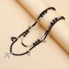 Gothic Plane Pendant Necklace Layer Black Beaded Charm Spikes Necklaces Crystals Cubic Zirconia Faith Jewelry for Women