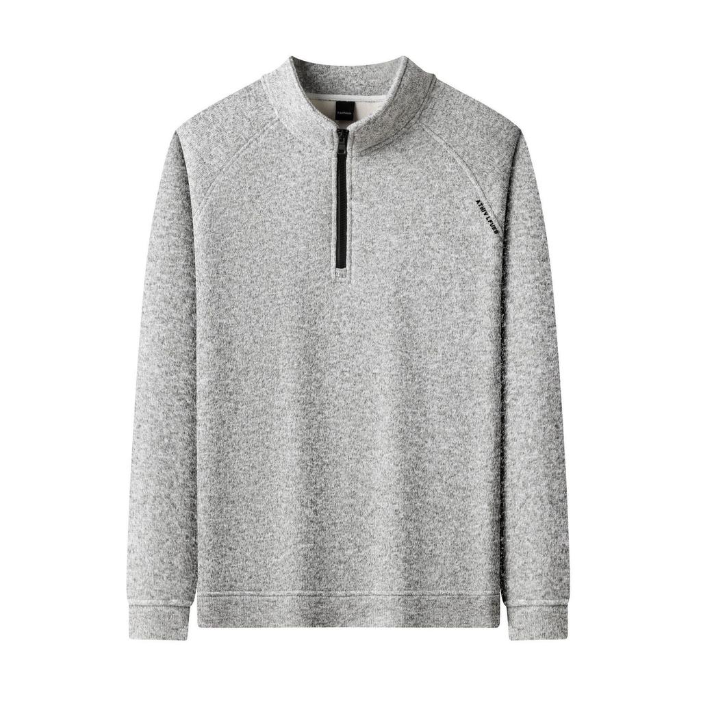 Winter 2025 Herren Plus Samt Halbreißverschluss Hoodie: Modischer, lässiger, warmer Pullover mit Stehkragen