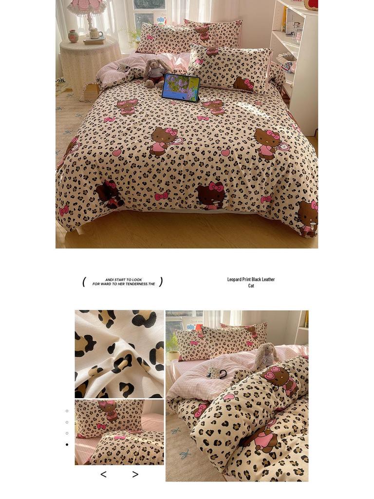 Early Spring 2026 Cute Cartoon Pure Cotton 3-Piece Bedding Set - Skin-Friendly and Age-Reducing
