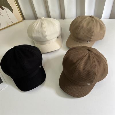 Metall Standard Achteckige Mütze Vielseitig Gesicht Woll-Barett Neu Modisch Malerhut Trend