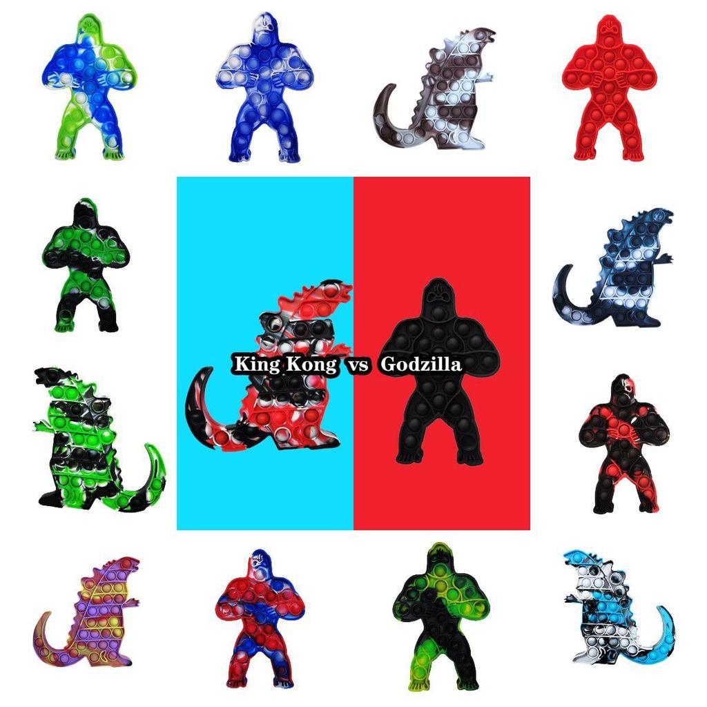 Godzilla Exterminador Pioneiro Rei Kong Colorido Brinquedo de Descompressão Para Alívio de Estresse