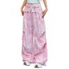 JYL Belt-splice Sport-style Curved Dance Pants,Loose Wide Leg Trousers For Street Hip Hop Girls