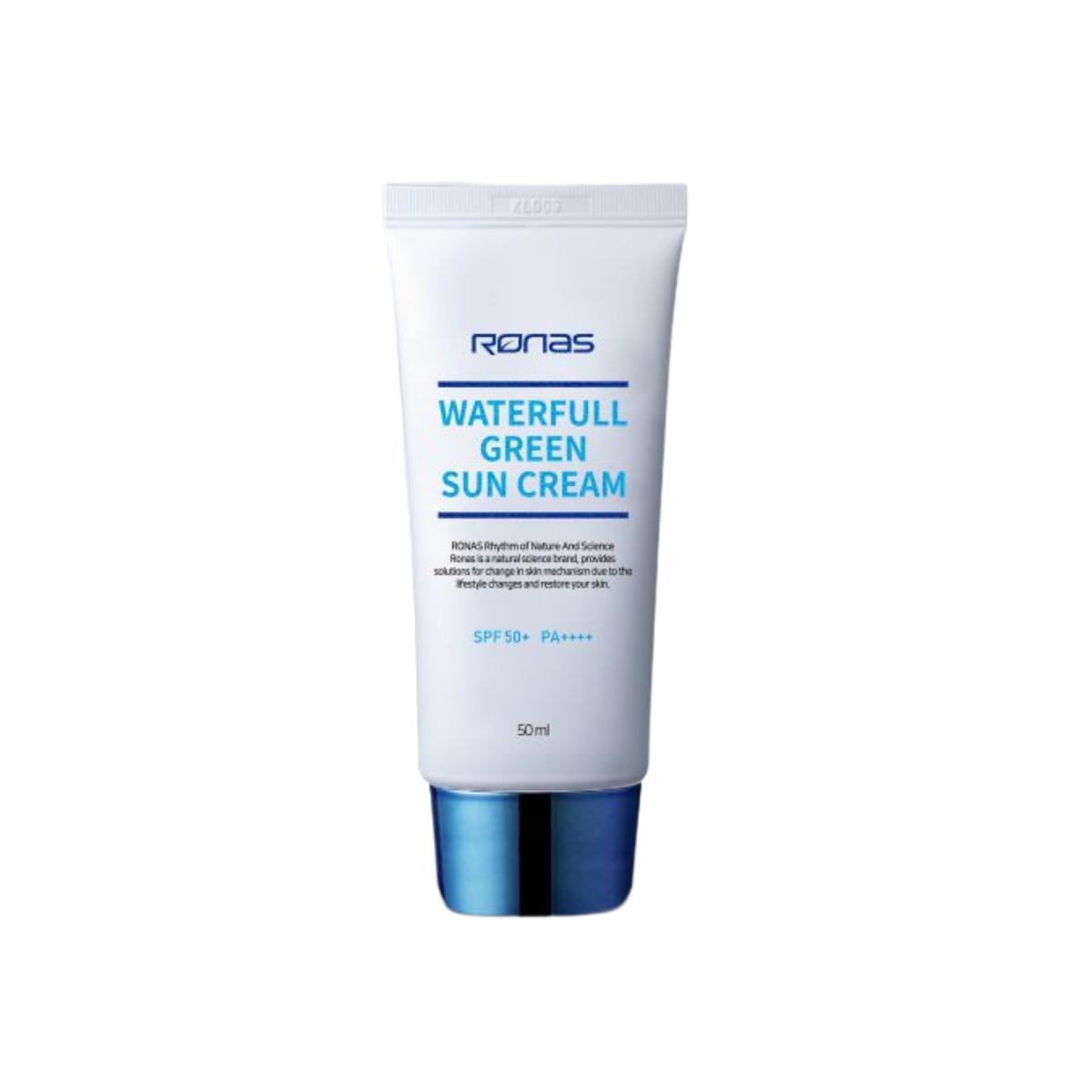 

Ronas Waterful Green Sun Cream SPF50+ PA++++ Увлажняющий и успокаивающий солнцезащитный крем (50мл)