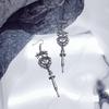 Dark Gothic Heart Bow Baroque Halloween Dangle Earrings