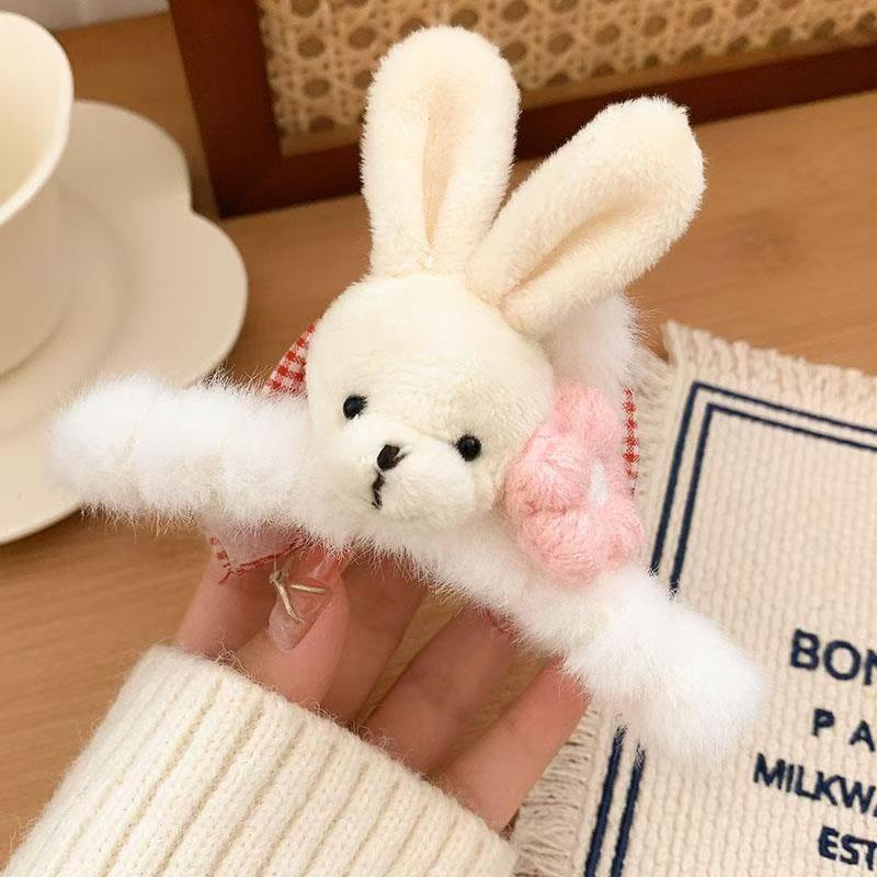 Women's Plush Cartoon Shark & Bear Hair Clips - Autumn & Winter Collection