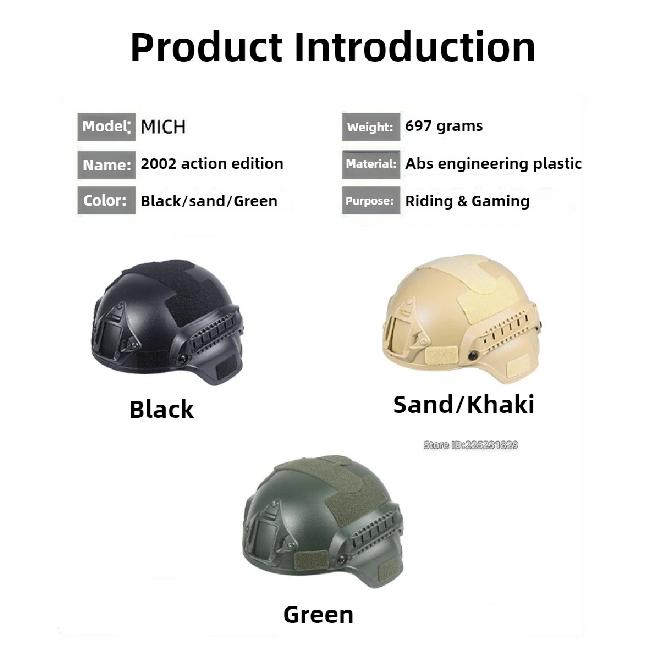 Motorcycle Tactical MICH Rail Military Outdoor Sports CS MICH2000 Riding Protective Helmet FAST Airsoft Painball SWAT Helmet