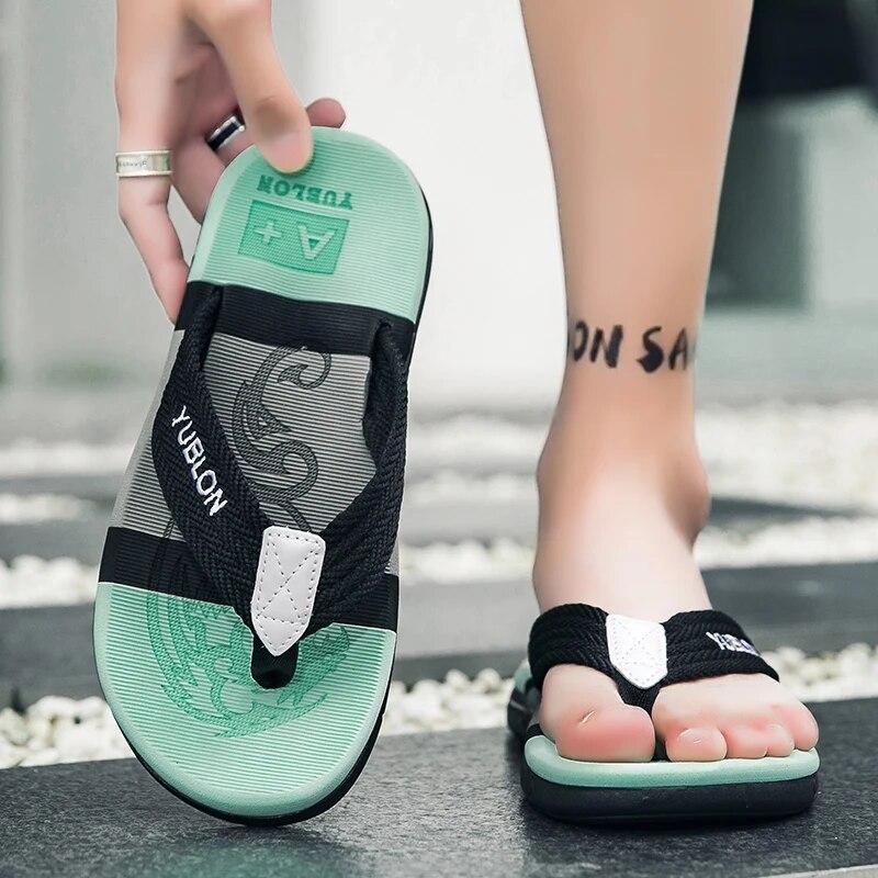 Sommer Flip Flops Männer Strand Sandalen Anti-slip Atmungsaktiv Casual Männer Strand Hausschuhe Outdoor Große Größe 45