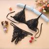 Women Lace Lingerie Sleepwear Bodydoll Hollow Out String Pants Briefs Pajamas Open Underwear
