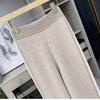 Autumn 2025 Women's High-Waist Wide-Leg Herringbone Knit Wool Pants – Loose, Floor-Length, Casual Outerwear