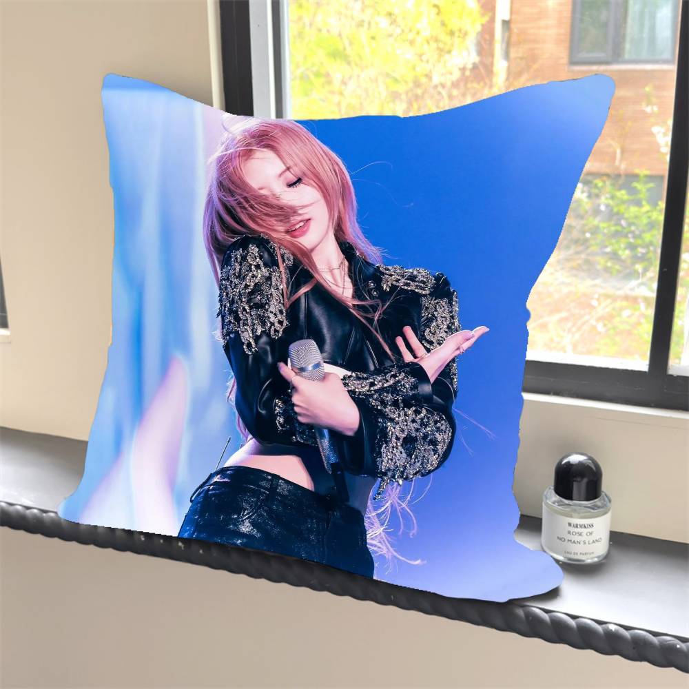 

1PC Popular girl group Kpop B-Babymonster Pillow Case Square Bedroom Sofa Leisure Comfort Cushion Car Home Decoration 12x12Inch