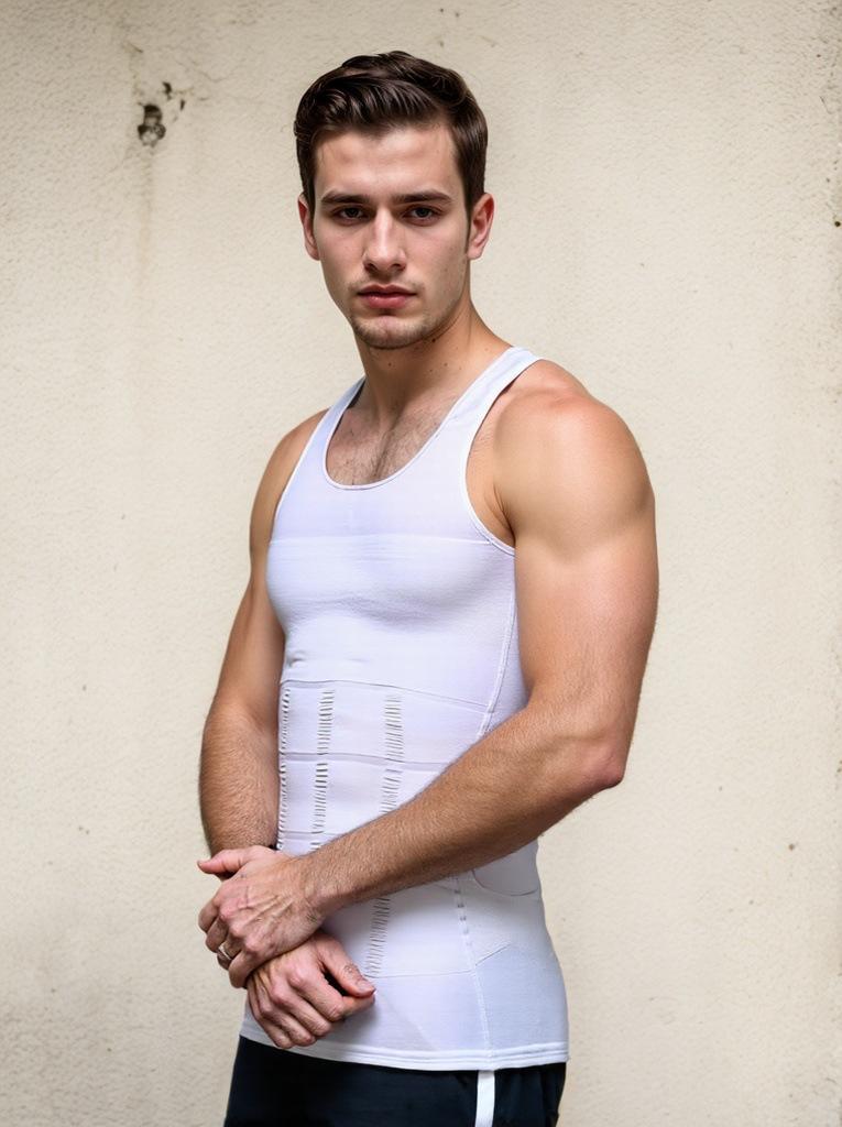 Men's Shapewear Vest Body Shaper Tummy Control Slimming Tank Top Heavy Duty Compression Fitness Undershirt