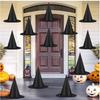 12PCS Halloween Witch Hats Black Hanging Witch Hat, Witch Costume Accessories Wizard Hats Indoor Outdoor Halloween Decorations for Home Yard Porch