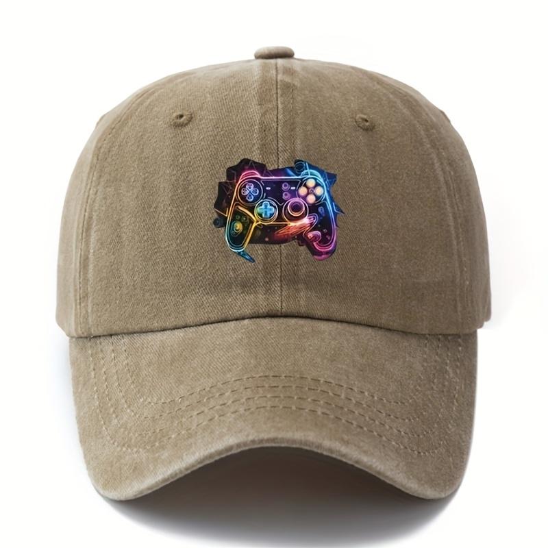 Game console patterned baseball cap, unisex curved brimmed cap, fashionable and versatile daily wear duckbill cap, holiday gift