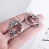 New Red Pomegranate Earrings Womens Fashion Retro Antique Silver Earrings Accessories