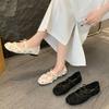 French Lace Mesh Single Shoes Female Summer New Fairy Wind Gentle with Skirt Flat Soft Sole Breathable Mary Jane Shoes