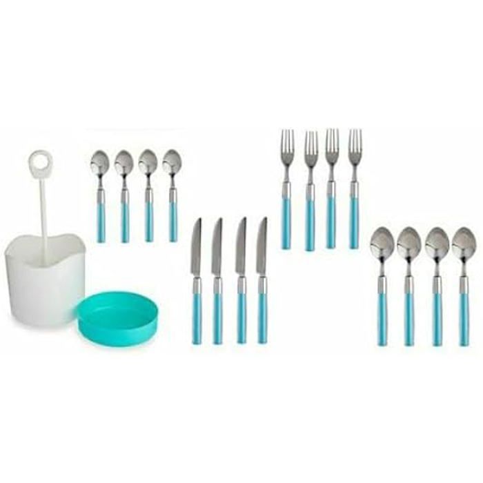Set de Couverts - Kinvara - Plastique - 8 unités - Bleu - Compatible lave-vaisselle
