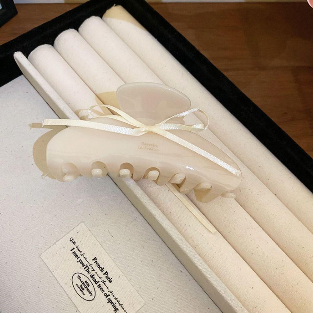 

Bow Knot Bow Hair Claw Pink Heart Crystal Back Head Hair Grab Acetic Acid Shark Clip Streetwear Style F