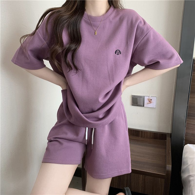Women's Casual 2-Piece Set Oversized Short Sleeve T-shirt And Shorts Co-ord