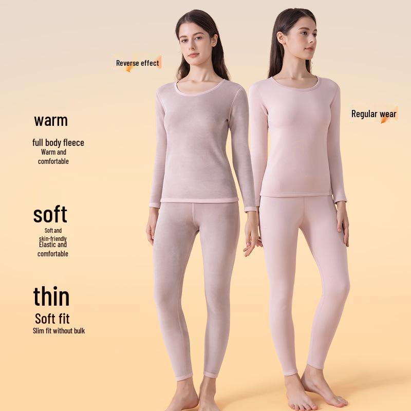 Damen Ultraweiches Thermounterwäsche-Set: Fleecegefüttert, extra dick, wärmeerzeugender Samt für Winter 2025.