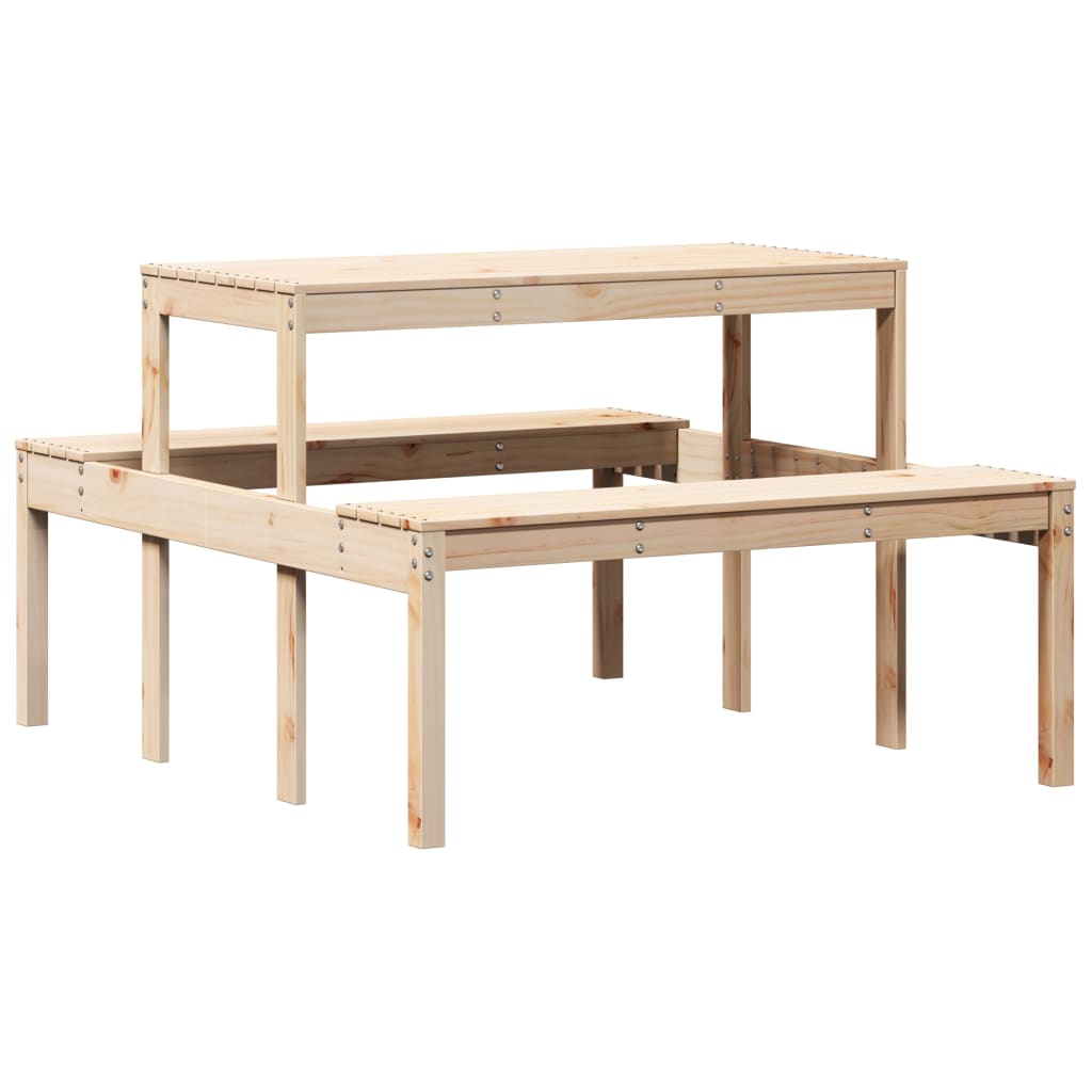 Picnic Table 110 X 134 X 75 Cm Solid Pine Wood
