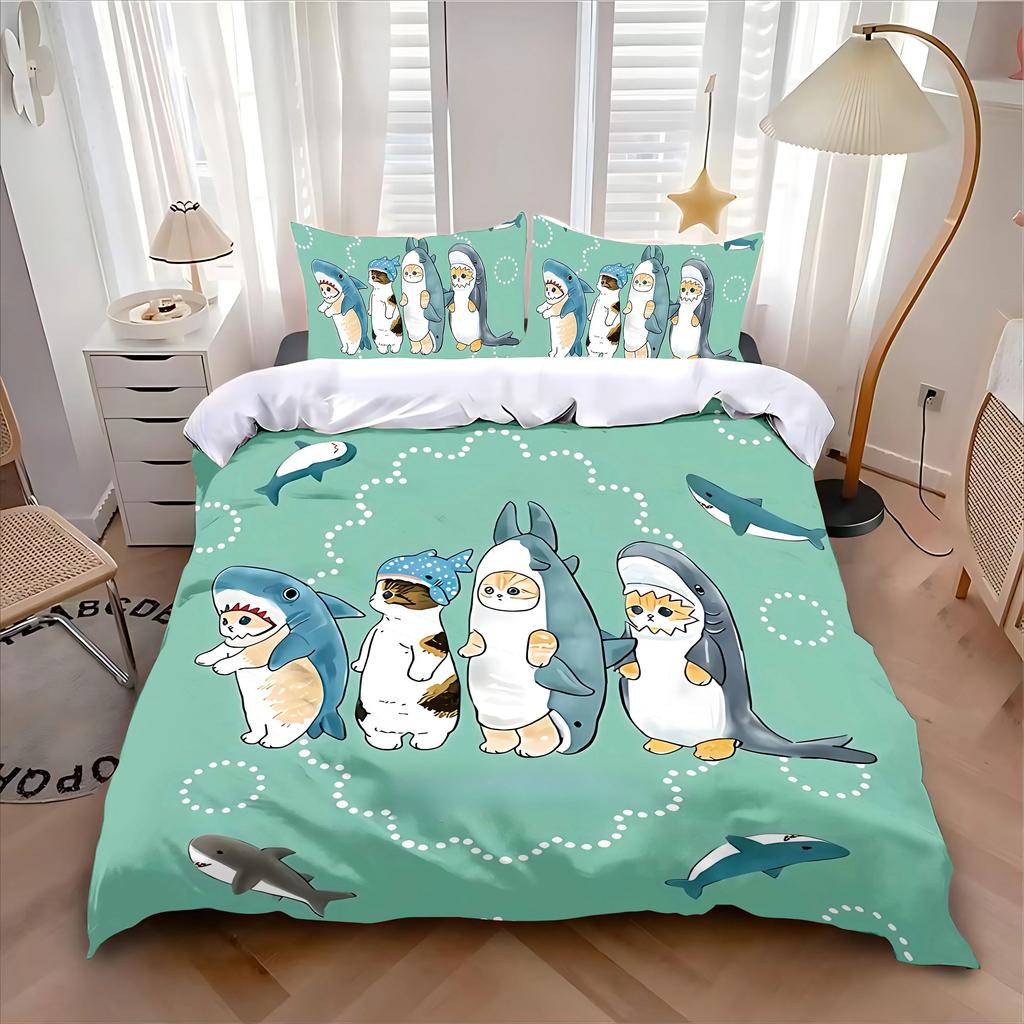 New Duvet Cover Pillowcase Bedding Set Hot Cute M-MofusandS Adult Boy Girl Bedroom Decoration Children Single Double Large Size