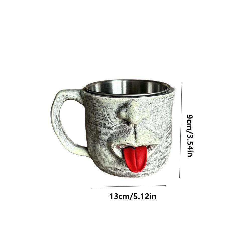 Resin Teasing Facial Mug Fun Hot Cold Beverage Cup Shaking Tongue Coffee  Cup  For Home Office