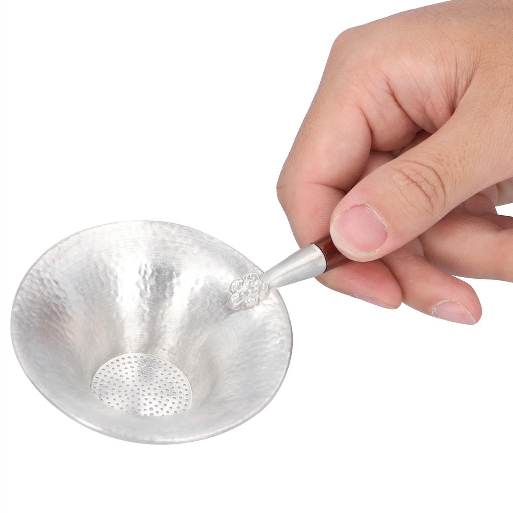 Tea Strainer Innovative Tea Leaf Infuser Filter Brewing Device for Home Office UseRed Wood Handle