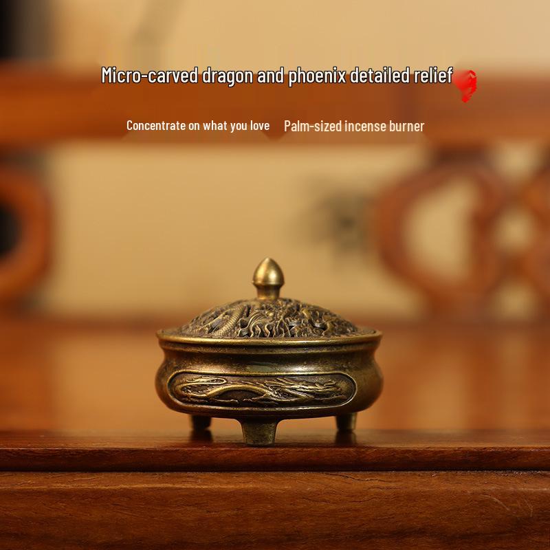 Copper Portable Incense Burner for Household - Mini Sandalwood & Agarwood Holder for Tea and Incense Ceremonies