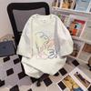 American high street design line printing short-sleeved t-shirt women's summer new loose large size fat mm pure cotton top
