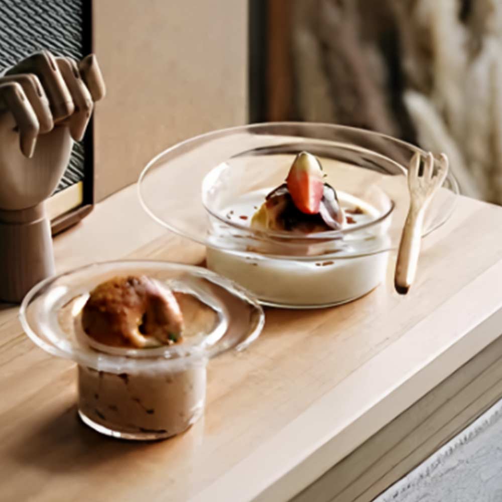 Decorative Yogurt Bowl Transparent Fruit Salad Plate Home Decoration Juice Cup Dessert