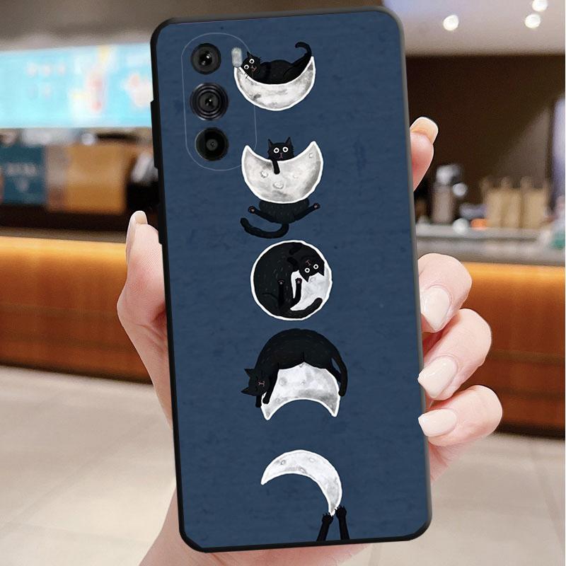

Phone Case For Motorola Edge 50 40 Pro 60 50 40 30 Ultra Neo Fusion Moto G Play G Stylus G Power G Cartoon Black Cats Moto Edge 60 Fusion