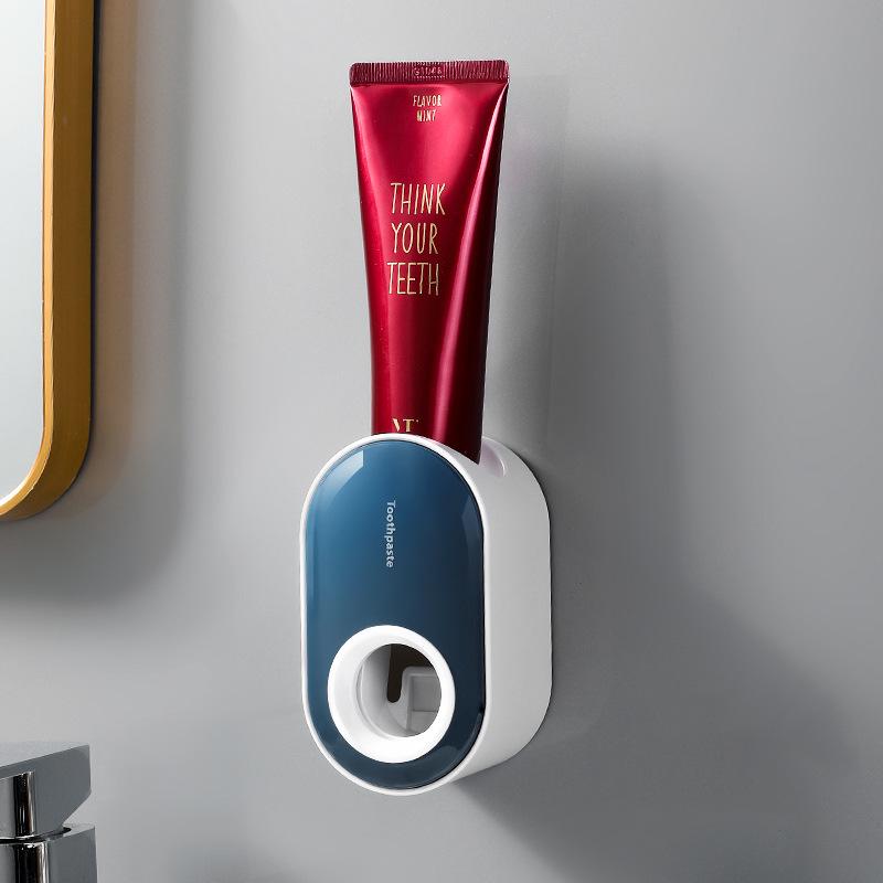 Automatic Wall-Mounted Toothpaste Dispenser & Toothbrush Holder with Suction Cup