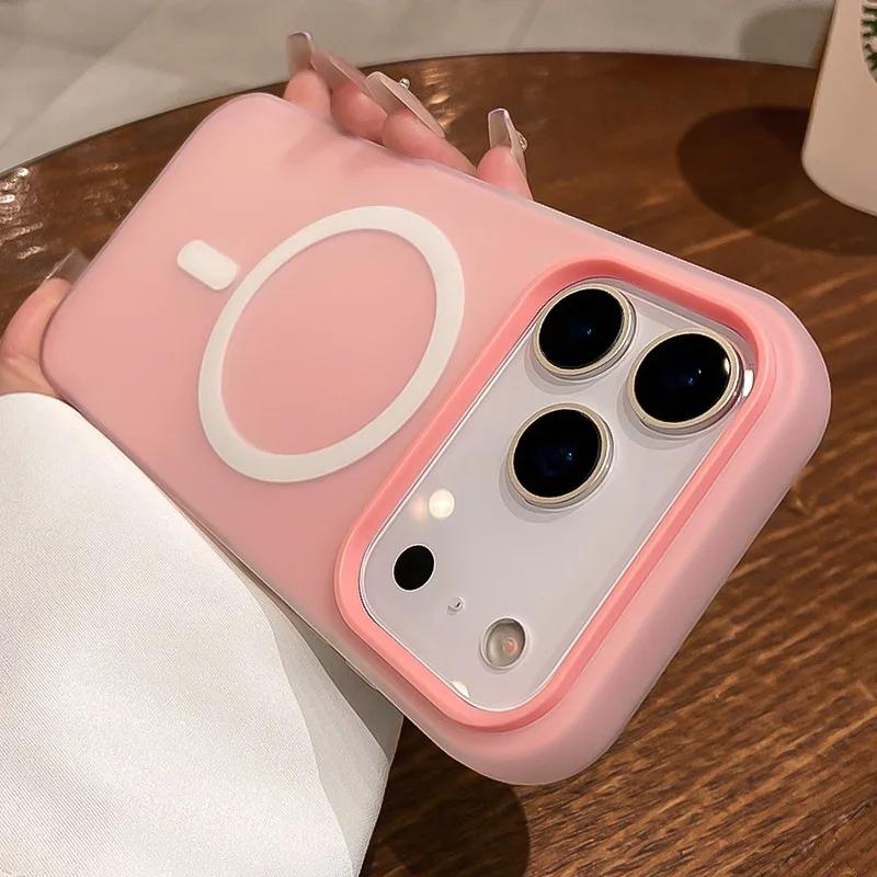 Luxury Candy Color 2 IN 1 Magsafe Case for iPhone 17 16 15 14 13 12 Pro Max Plus Magnetic Wireless Charge Clear Matte Soft Cover
