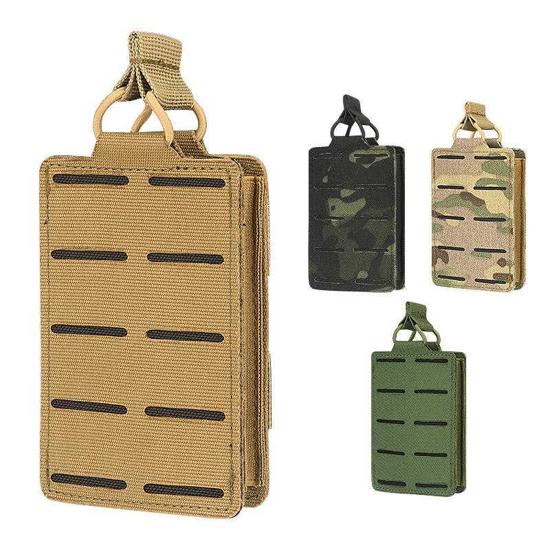 Outdoor Molle 5.56 Magazine Pouch Single Mag Holder Universal Laser Cut Flashlight Pouch Knife Pocket Hunting Gear
