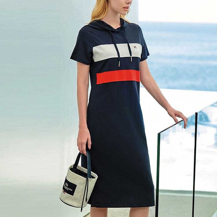 New FILA Short Sleeved Dresses Women's Legend Blue F51W131307FNV