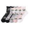 5 Pairs Socks Women Spring and Summer Crystal Stockings Sweet Rose Glass Stockings Crystal Socks
